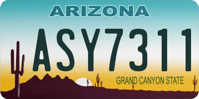 AZ license plate ASY7311
