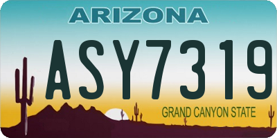 AZ license plate ASY7319