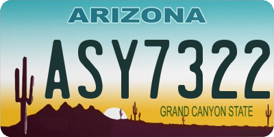 AZ license plate ASY7322