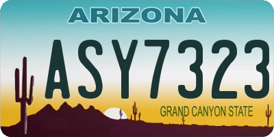 AZ license plate ASY7323