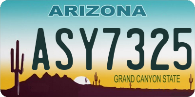AZ license plate ASY7325