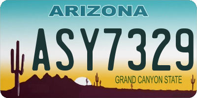 AZ license plate ASY7329