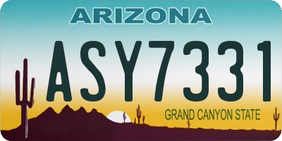 AZ license plate ASY7331