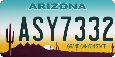AZ license plate ASY7332