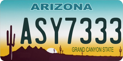 AZ license plate ASY7333