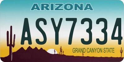 AZ license plate ASY7334