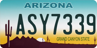 AZ license plate ASY7339