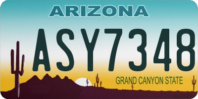 AZ license plate ASY7348