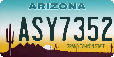 AZ license plate ASY7352