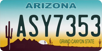 AZ license plate ASY7353