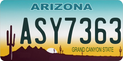 AZ license plate ASY7363