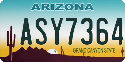 AZ license plate ASY7364