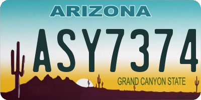 AZ license plate ASY7374