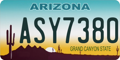 AZ license plate ASY7380