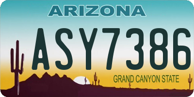AZ license plate ASY7386