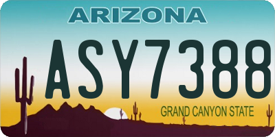 AZ license plate ASY7388
