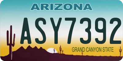 AZ license plate ASY7392