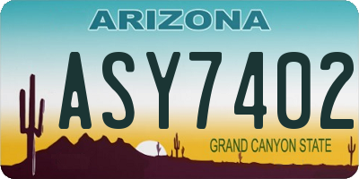 AZ license plate ASY7402