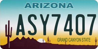 AZ license plate ASY7407