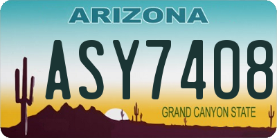 AZ license plate ASY7408