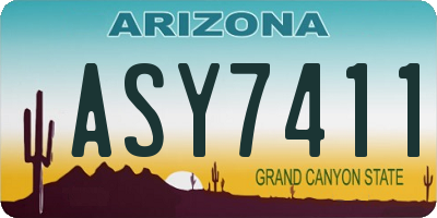 AZ license plate ASY7411