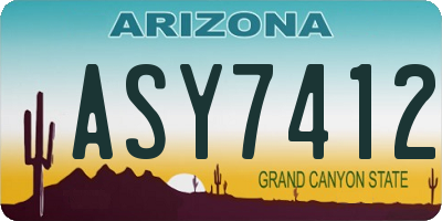 AZ license plate ASY7412