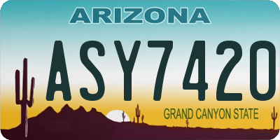 AZ license plate ASY7420