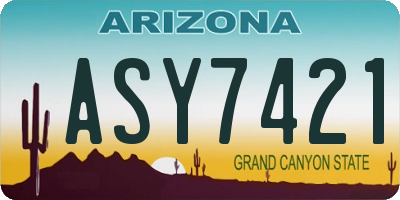 AZ license plate ASY7421
