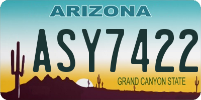 AZ license plate ASY7422