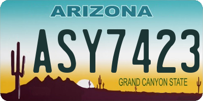 AZ license plate ASY7423
