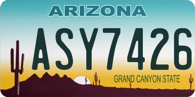 AZ license plate ASY7426