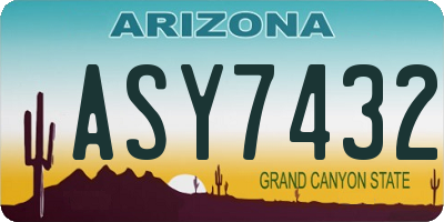 AZ license plate ASY7432