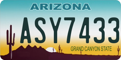 AZ license plate ASY7433