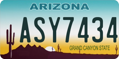 AZ license plate ASY7434