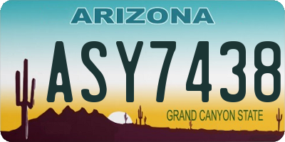 AZ license plate ASY7438