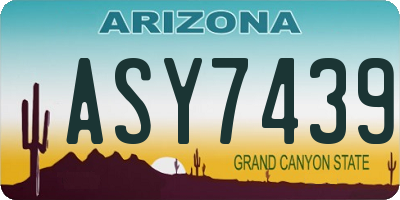 AZ license plate ASY7439