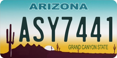 AZ license plate ASY7441