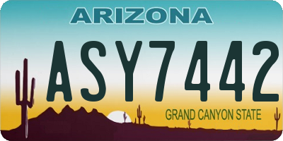 AZ license plate ASY7442