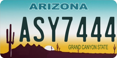 AZ license plate ASY7444