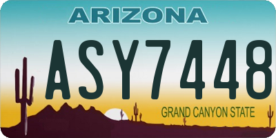AZ license plate ASY7448