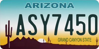 AZ license plate ASY7450