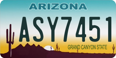 AZ license plate ASY7451