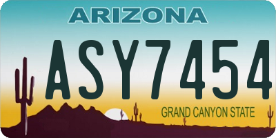 AZ license plate ASY7454