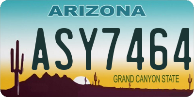 AZ license plate ASY7464