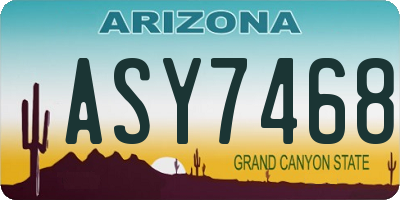 AZ license plate ASY7468