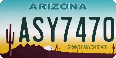 AZ license plate ASY7470