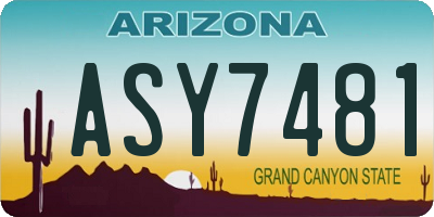 AZ license plate ASY7481