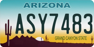 AZ license plate ASY7483