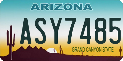 AZ license plate ASY7485