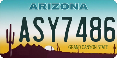 AZ license plate ASY7486